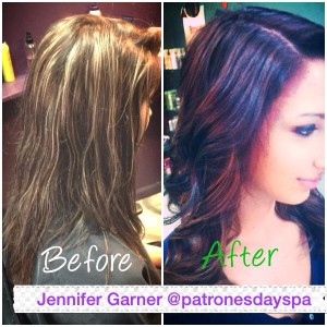Purple Ombre Hair by Jennifer Garner at Patrones Day Spa